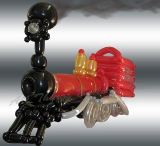 balloon artist - red steam engine